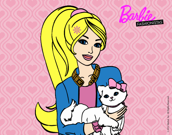 Barbie con su linda gatita