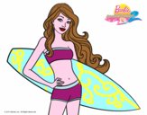 Barbie con tabla de surf