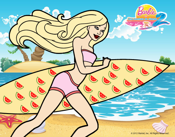 Barbie corre al agua