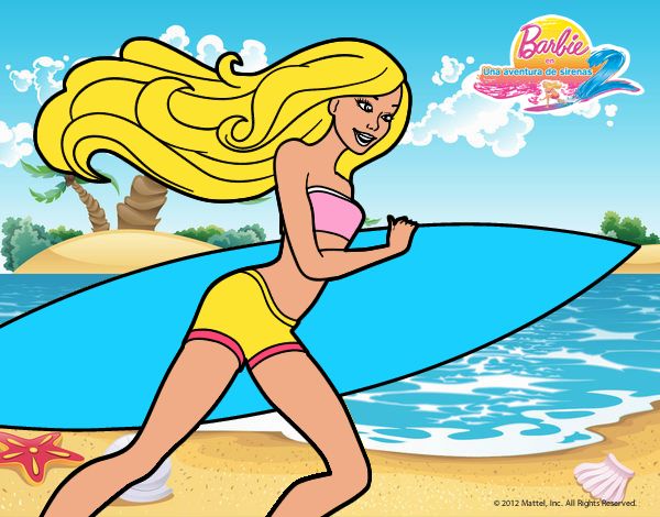 Barbie corre al agua