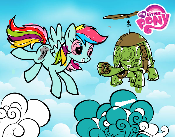 Rainbow Dash y la tortuga tanque