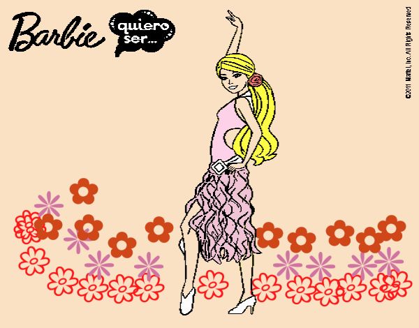 Barbie bailando flamenco