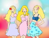 Barbie y sus amigas vestidas de fiesta