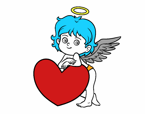 Cupido y un corazón