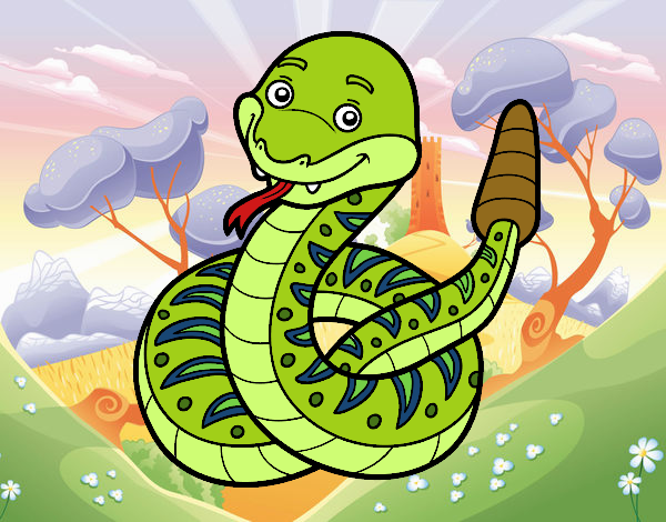 Una serpiente de cascabel