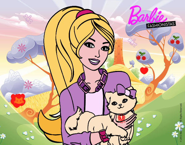 Barbie con su linda gatita