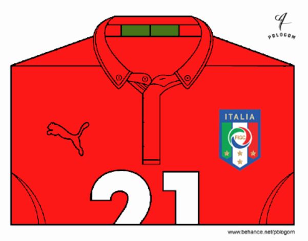 Camiseta del mundial de fútbol 2014 de Italia