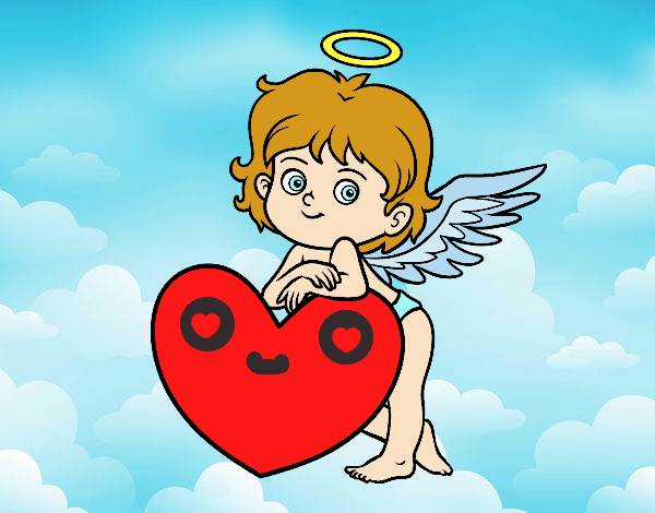 Cupido y un corazón