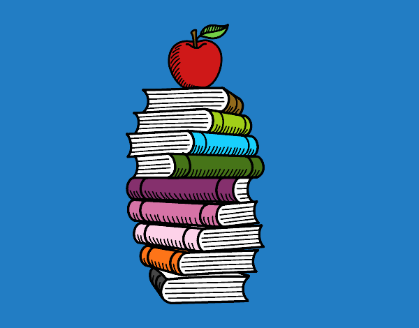 Libros y manzana