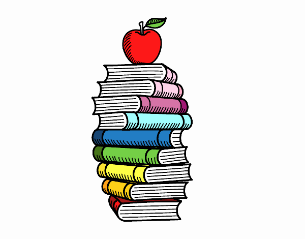 Libros y manzana