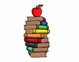 Libros y manzana