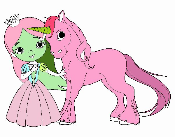 Princesa y unicornio