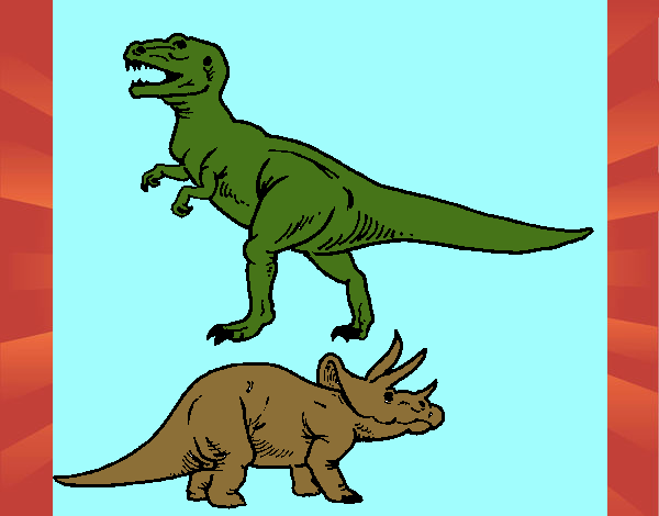 Triceratops y tiranosaurios rex