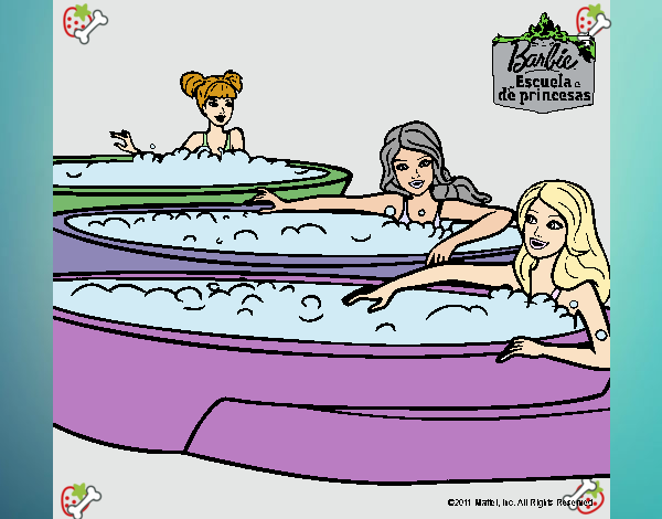 Barbie y sus amigas en el jacuzzi