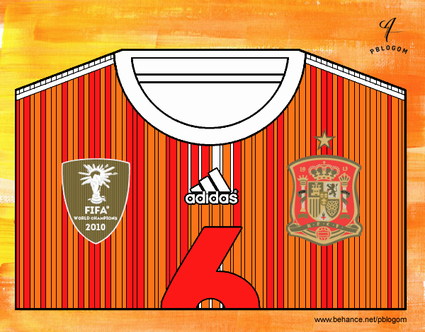 Camiseta del mundial de fútbol 2014 de España