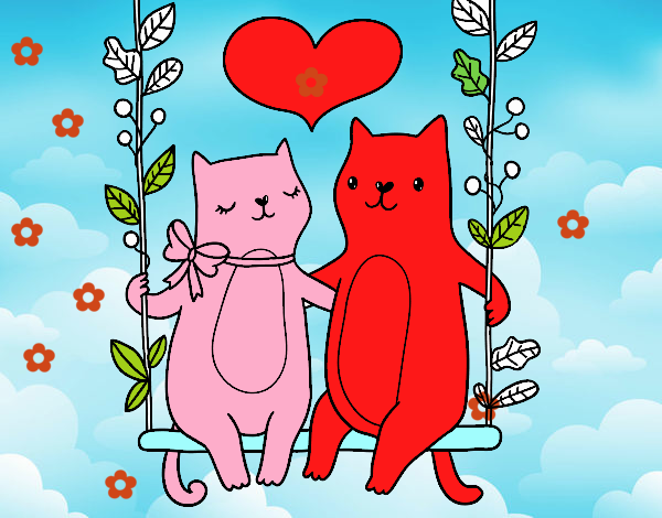 Gatitos enamorados