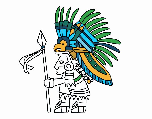 Dibujo de Guerrero azteca pintado por en  el día 30-03-22 a las  02:56:46. Imprime, pinta o colorea tus propios dibujos!