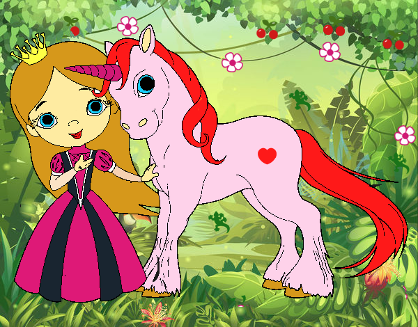 Princesa y unicornio