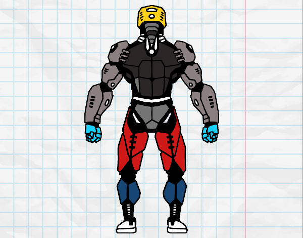 Robot luchador de espaldas