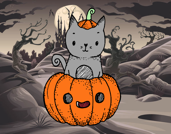 Un gatito de Halloween