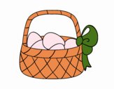 Cesta con huevo de Pascua