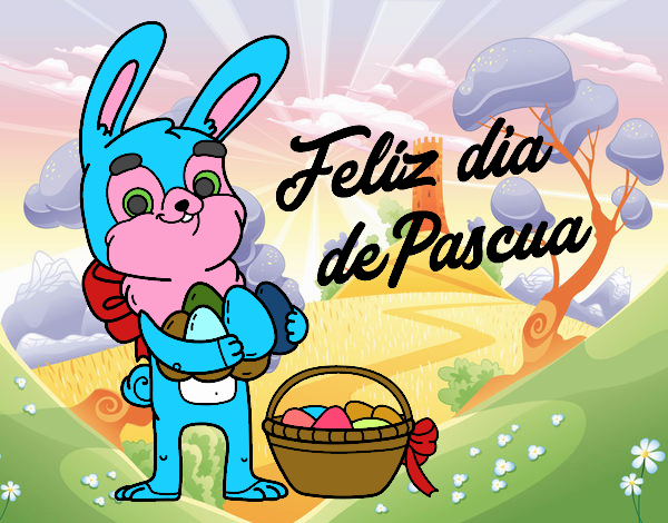 Conejo con muchos huevos de Pascua