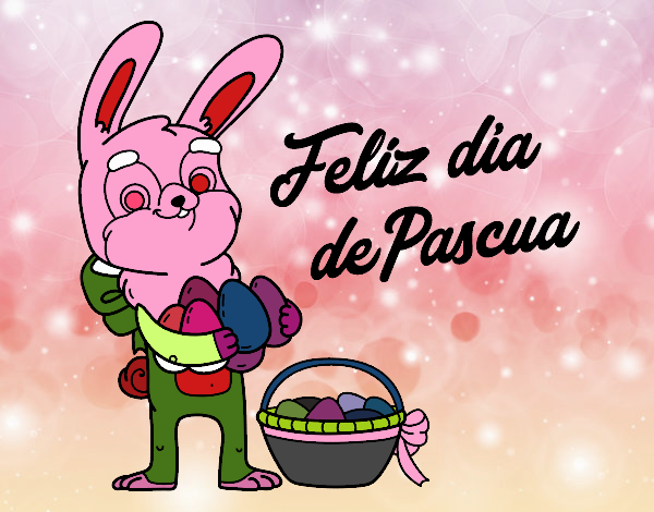 Conejo con muchos huevos de Pascua