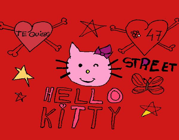 Dibujo de Hello Kitty pintado por en  el día 09-04-22 a las  16:56:17. Imprime, pinta o colorea tus propios dibujos!