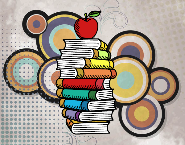 Libros y manzana