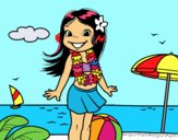 Niña en la playa