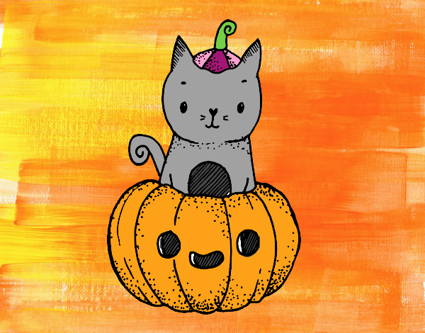 Un gatito de Halloween