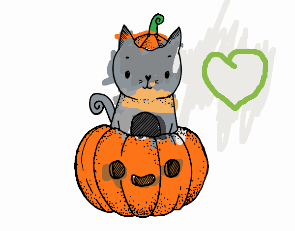 Un gatito de Halloween