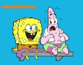 Bob Esponja y Patricio en bañador