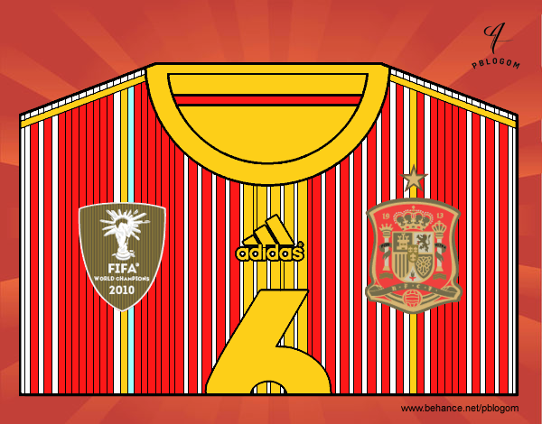 Camiseta del mundial de fútbol 2014 de España