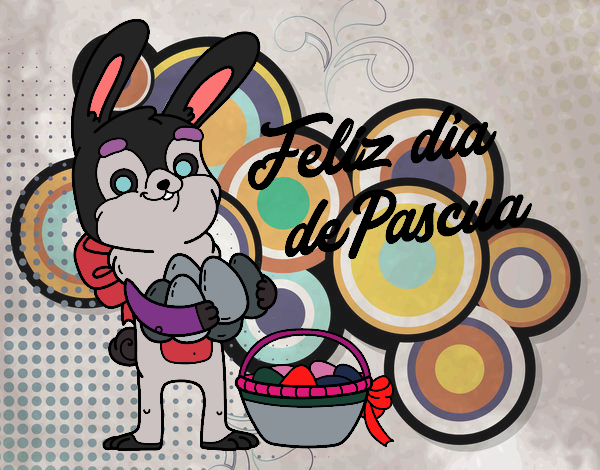 Conejo con muchos huevos de Pascua