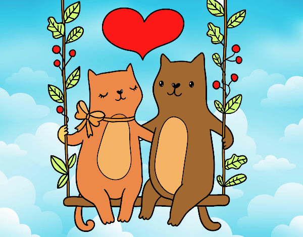 Gatitos enamorados