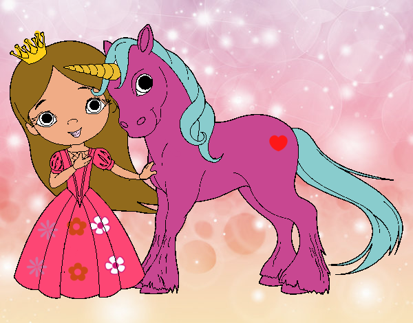 Princesa con su unicornio