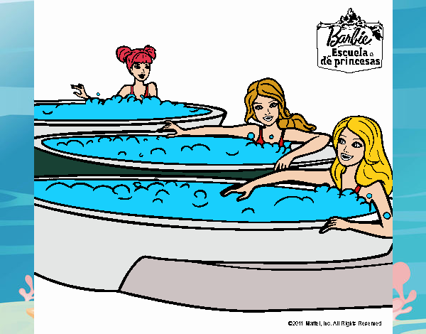 Barbie y sus amigas en el jacuzzi