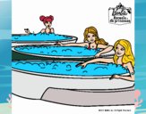 Barbie y sus amigas en el jacuzzi