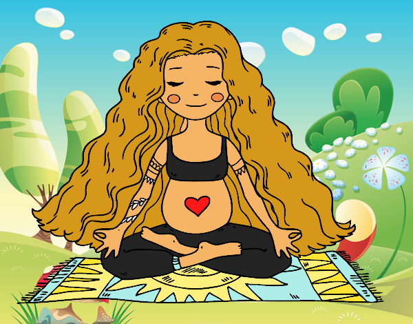 Embarazada practicando yoga
