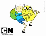 Finn y Jake abrazados