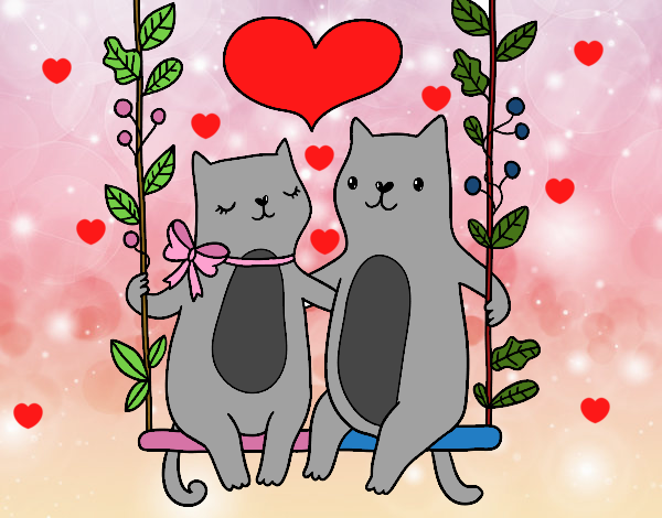 Gatitos enamorados