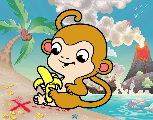 Mono con un plátano
