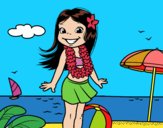 Niña en la playa