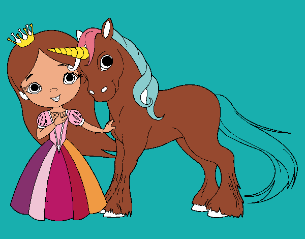 Princesa y unicornio