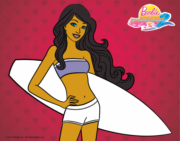 Barbie con tabla de surf