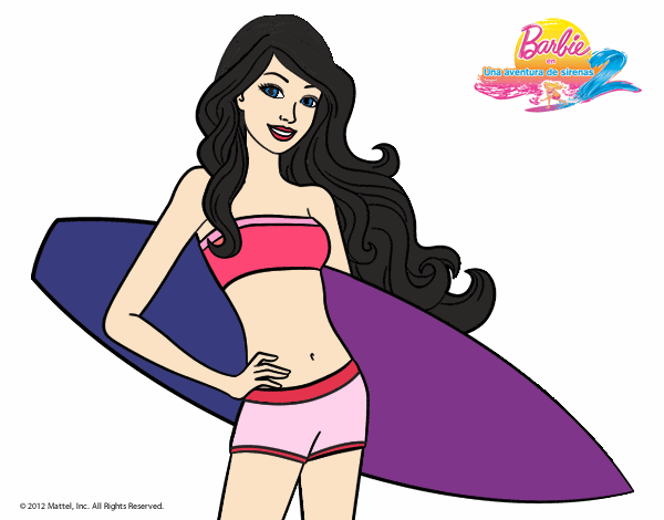 Barbie con tabla de surf