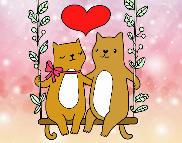 Gatitos enamorados