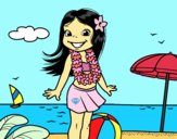 Niña en la playa