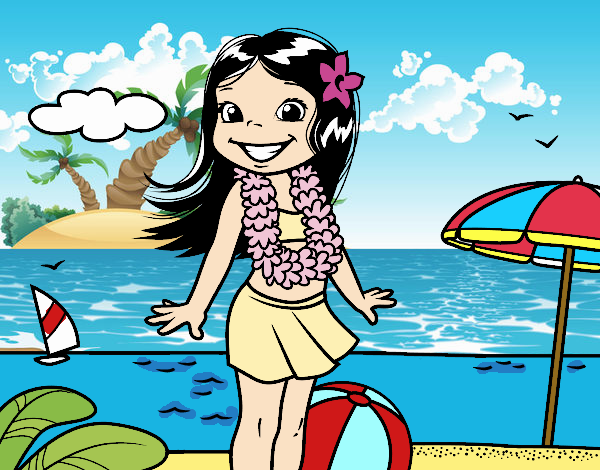 Niña en la playa